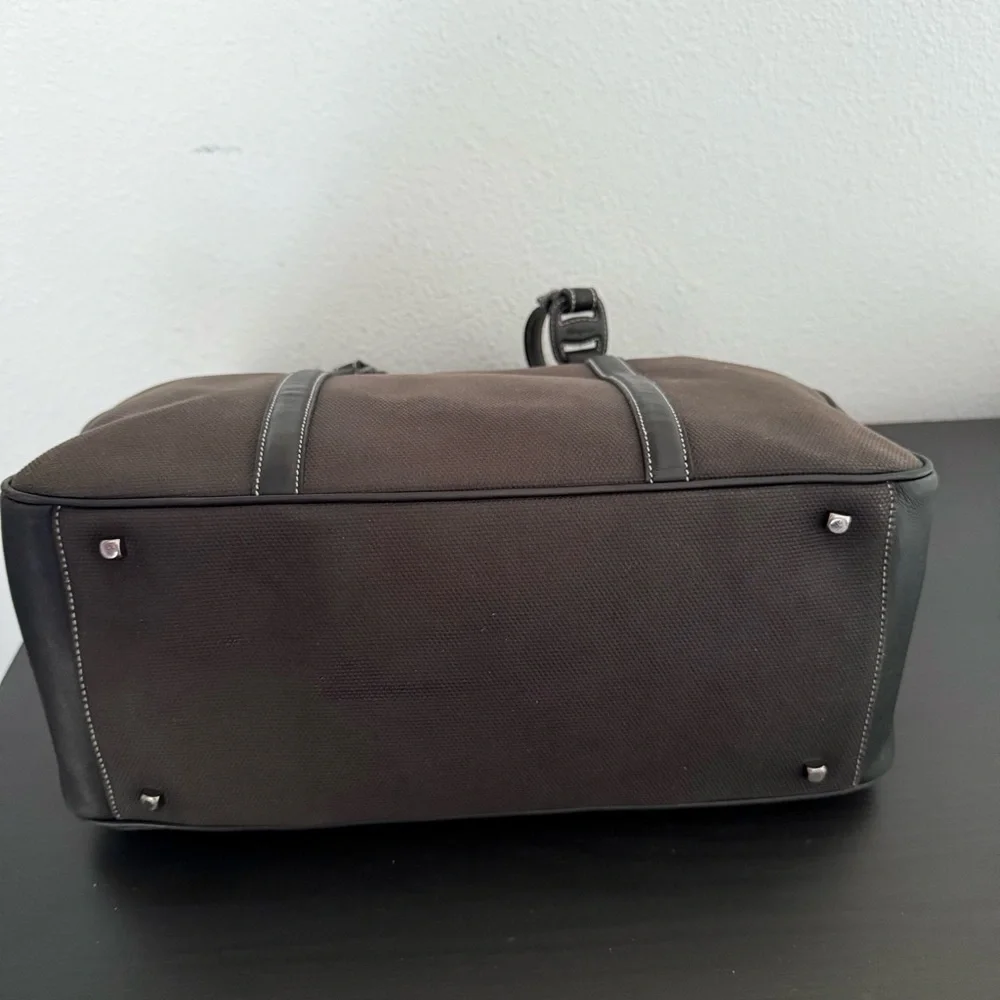 Salvatore Ferragamo Canvas Leather Tote Shoulder Bag